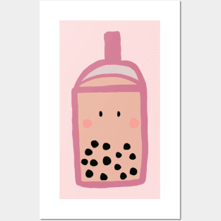 Strawberry boba Posters and Art